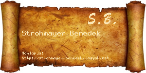 Strohmayer Benedek névjegykártya
