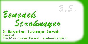 benedek strohmayer business card